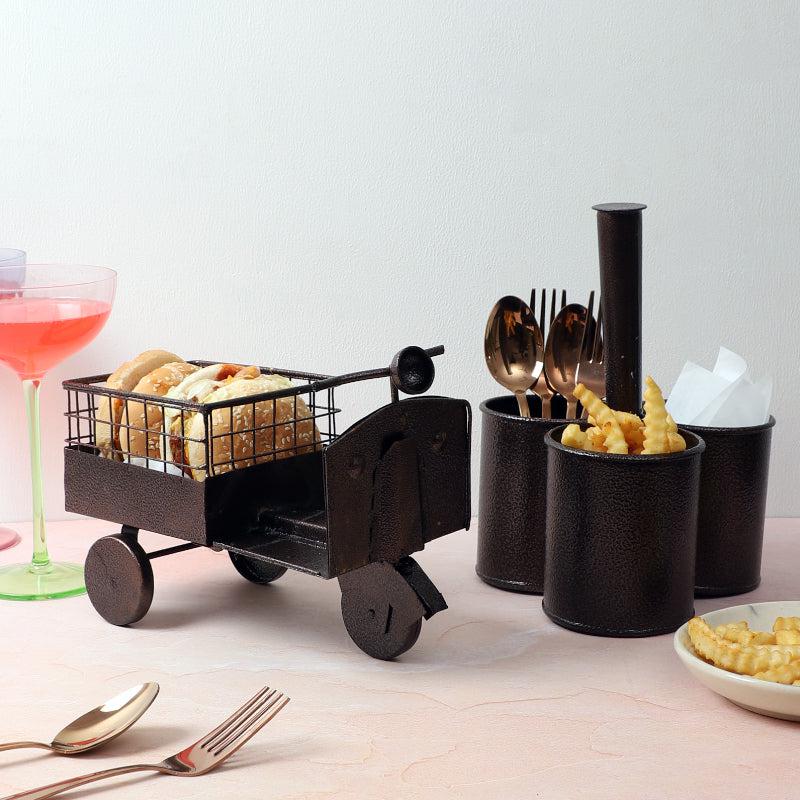 Buy Ruma Wagon Serving Platter & Cutlery Holder - Two Piece Set Platter from Vaaree