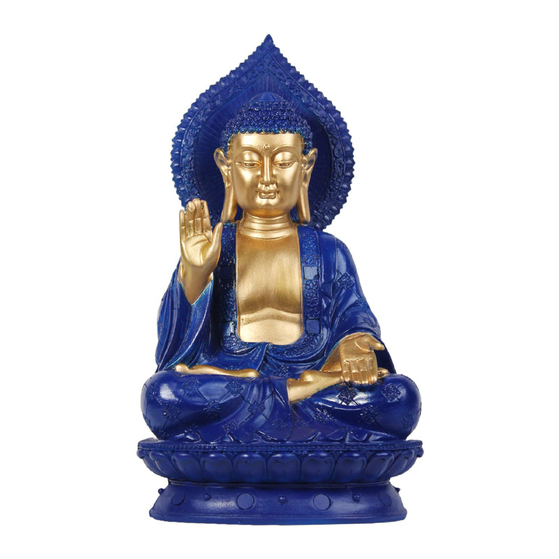 Buy Buddha Aura Showpiece - Blue & Gold Showpieces from Vaaree