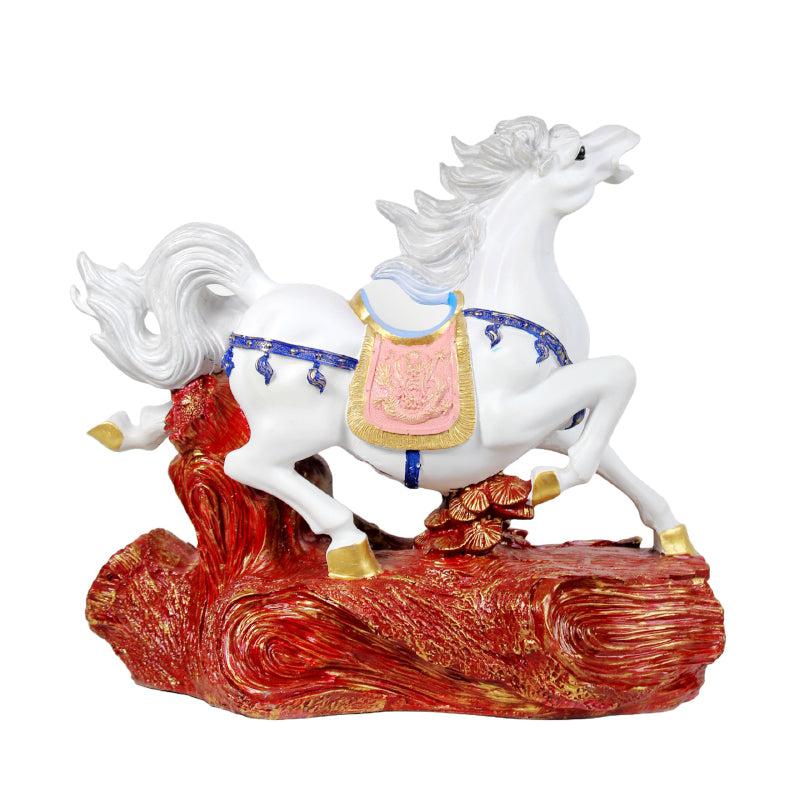 Buy Stallion Chariot Showpiece - White & Dark Brown Showpieces from Vaaree