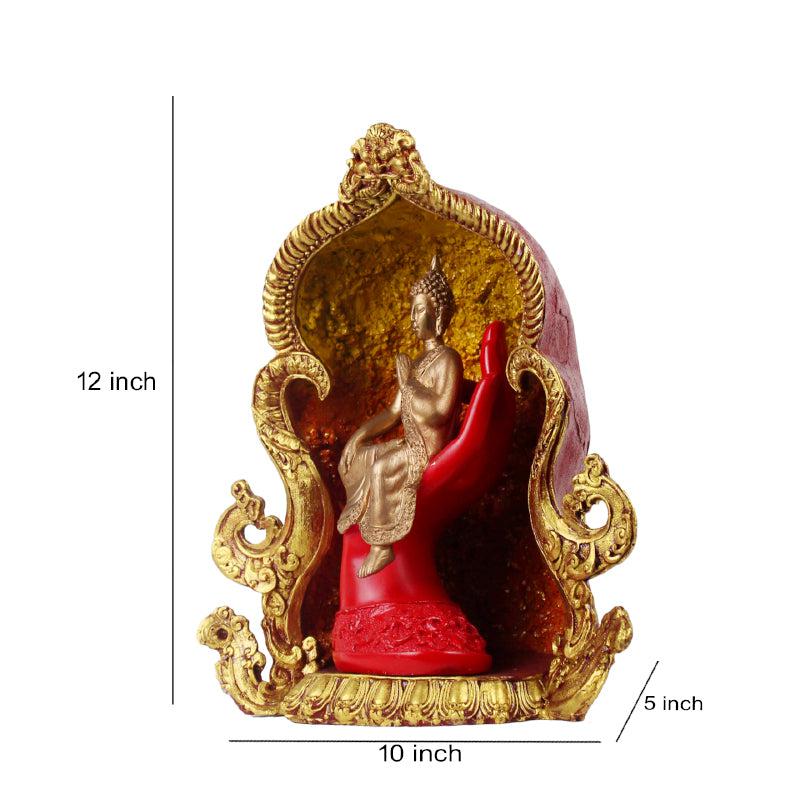 Buy Buddha Balance Showpiece - Red & Gold Showpieces from Vaaree