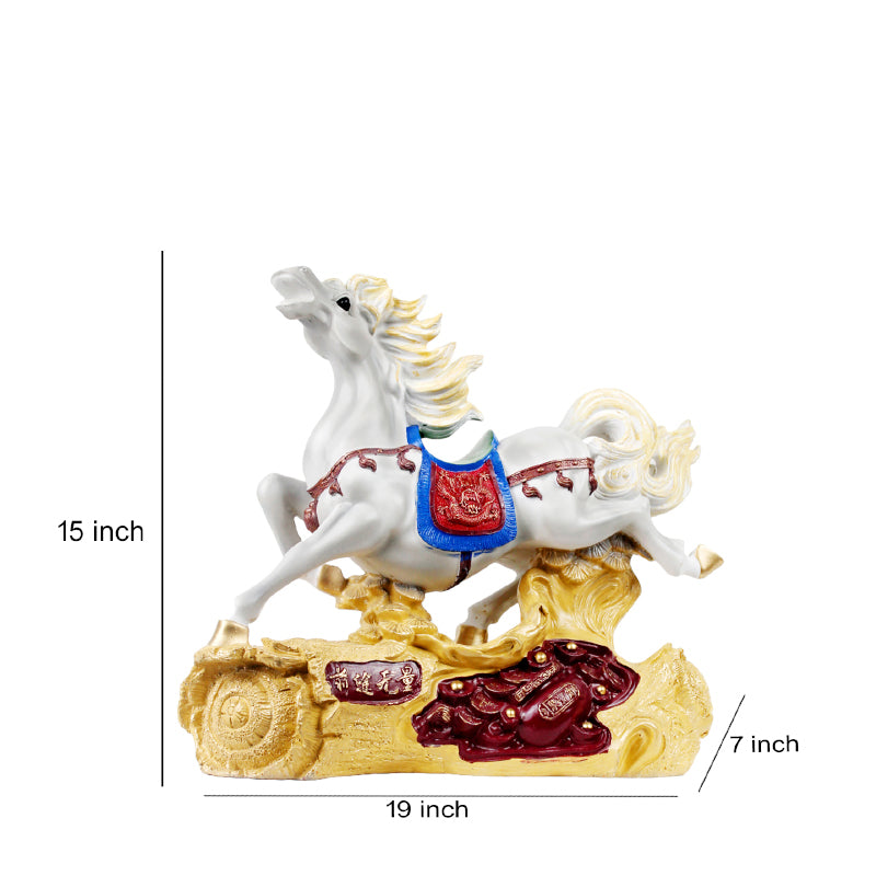 Buy Stallion Chariot Showpiece - Gold & White Showpieces from Vaaree