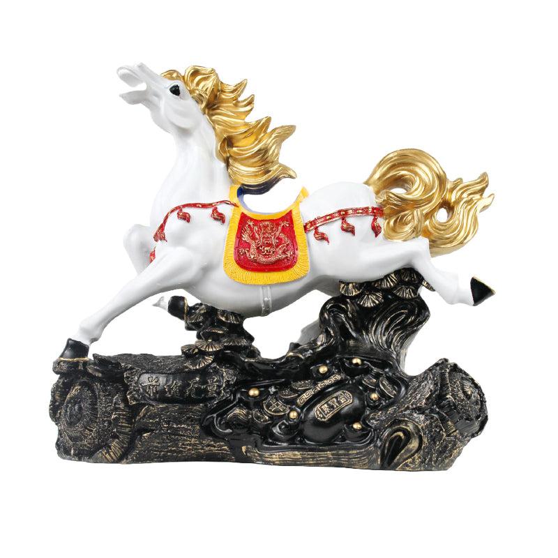 Buy Stallion Chariot Showpiece - White & Black Showpieces from Vaaree