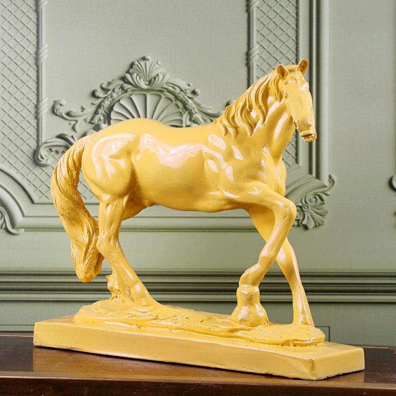 Buy Stallion Storm Showpiece - Yellow Showpieces from Vaaree