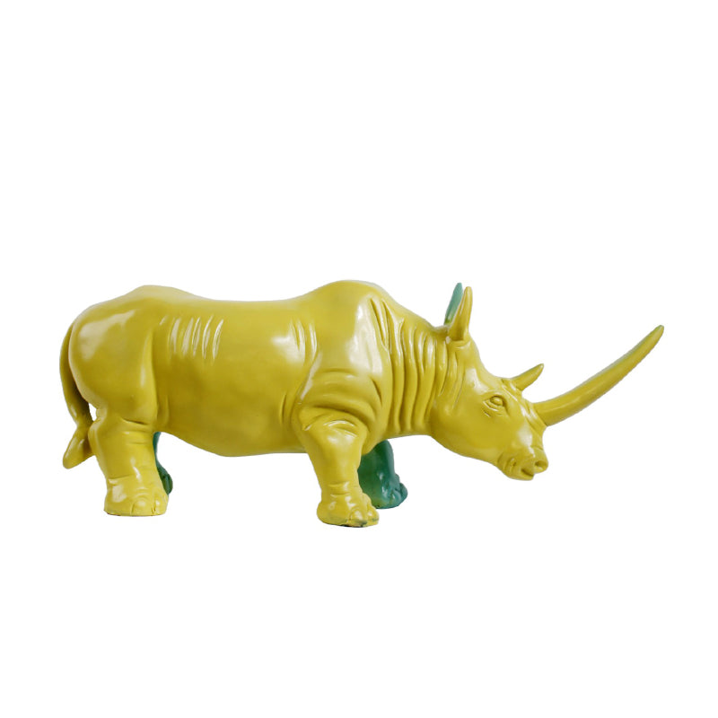 Buy Power Rhino Showpiece - Yellow Showpieces from Vaaree