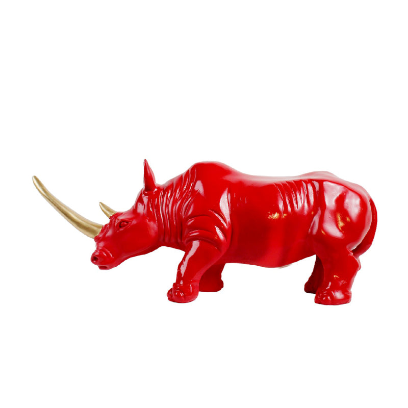 Buy Power Rhino Showpiece - Red Showpieces from Vaaree