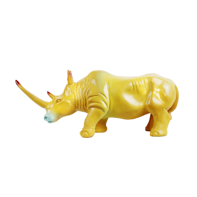 Buy Power Rhino Showpiece - Yellow Ochre Showpieces from Vaaree