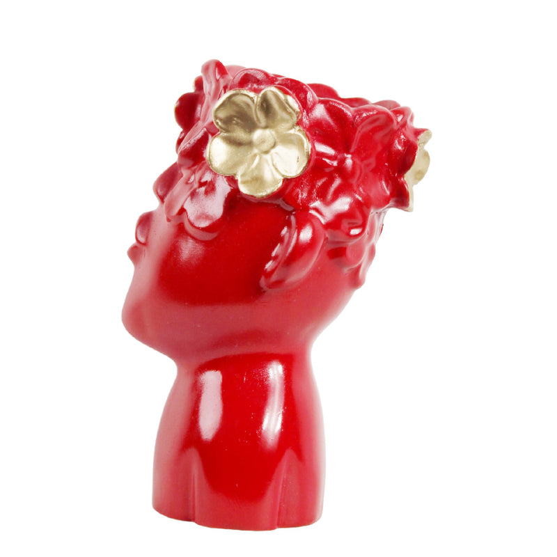 Buy Visage Spring Vase - Red & Gold Vase from Vaaree