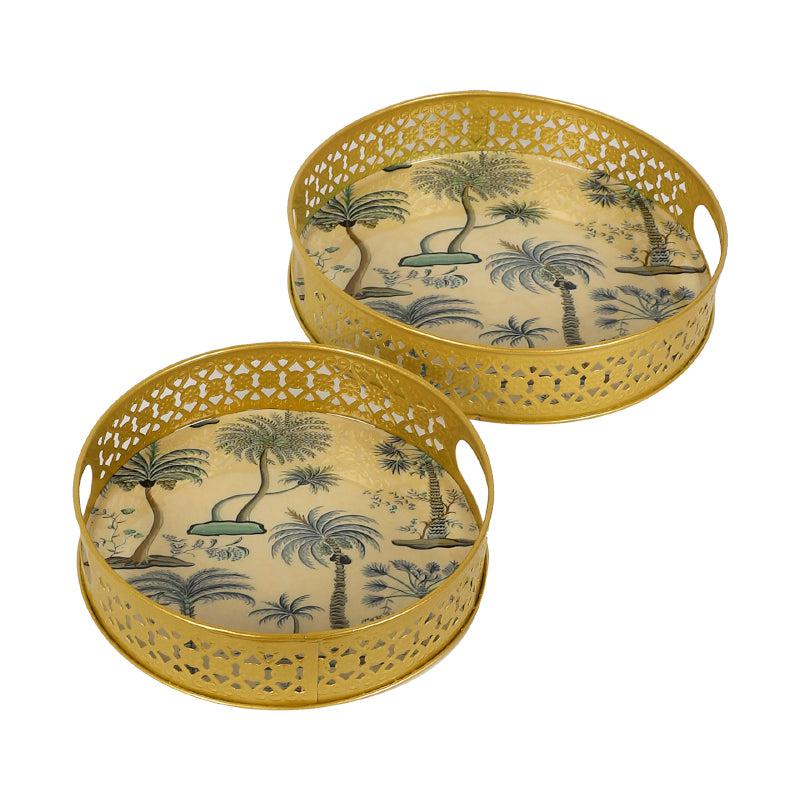 Buy Tropicano Ethnic Serving Tray - Set Of Two Serving Tray from Vaaree