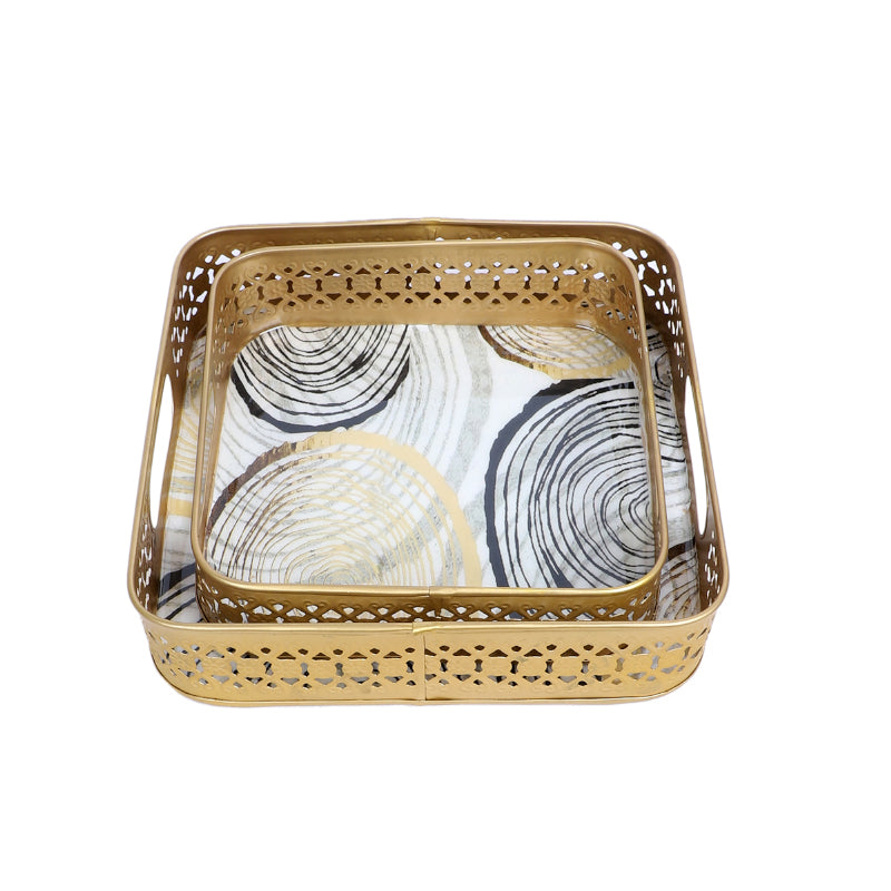 Buy Tyla Abstract Serving Tray - Set Of Two Serving Tray from Vaaree