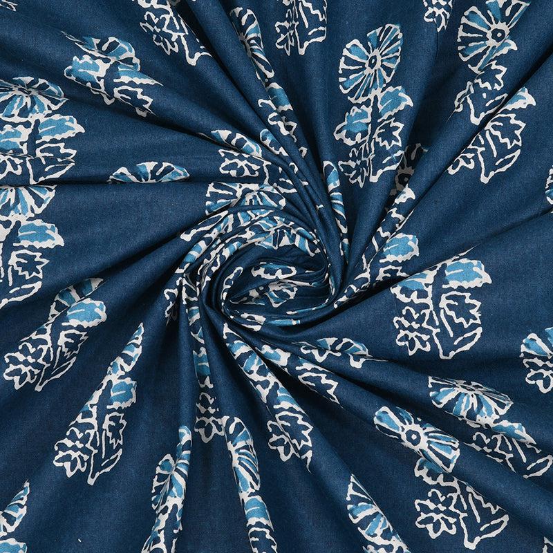 Buy Muquit Floral Bedsheet - Drak Blue Bedsheets from Vaaree