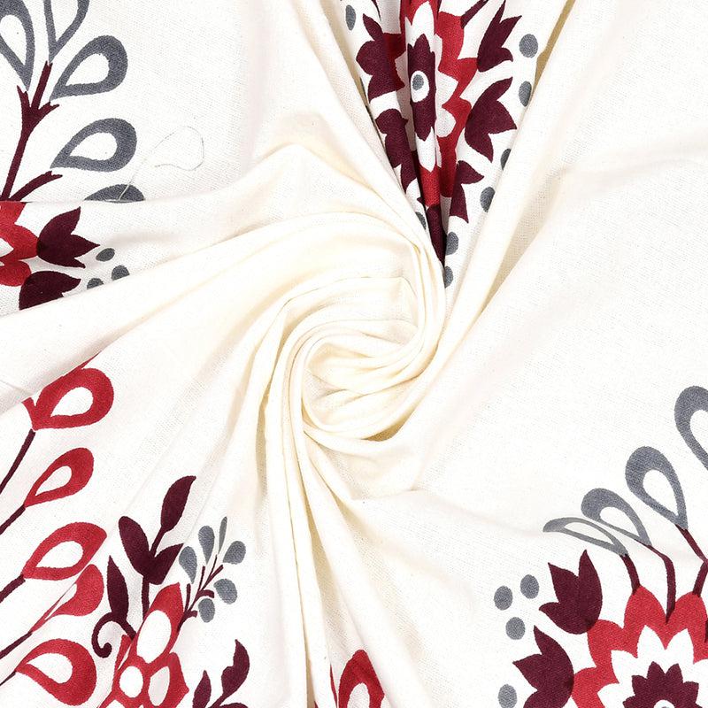 Bedsheets - Tanip Ethnic Bedsheet - White,Red