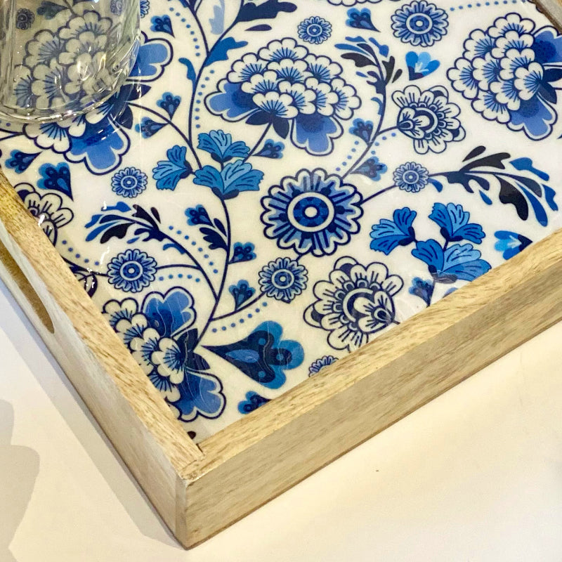 Serving Tray - Indigo Glance Mangowood Tray