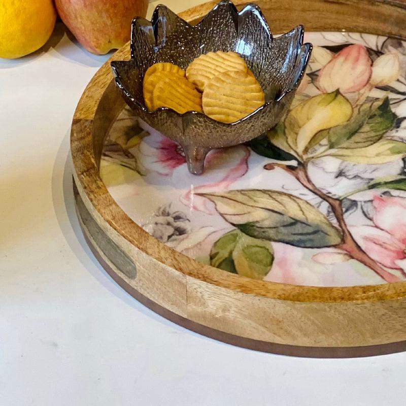 Serving Tray - Milona Floral Mangowood Tray