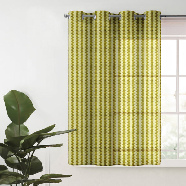 Curtains - Atla Net Stripe Sheer Curtain - Green