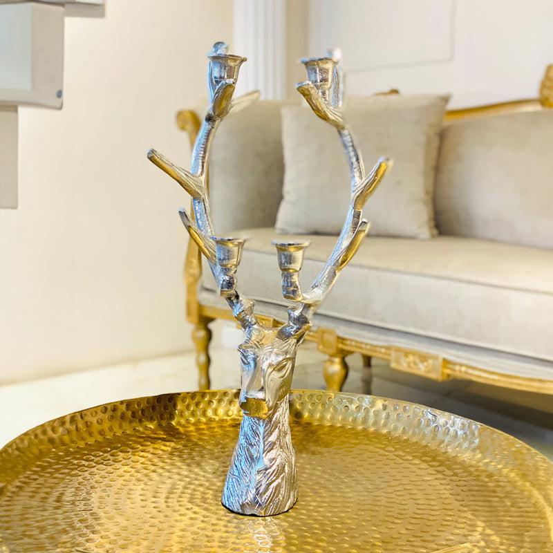 Buy Stag Supremacy Candle Holder - Silver Candle Holders from Vaaree