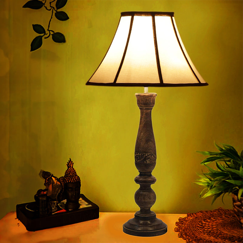 Table Lamp - Nihara Diya Wooden Table Lamp - Off White