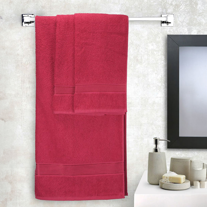 Buy Eva Quick Dry Towel Combo (Red) - Three Piece Set Towel Sets from Vaaree