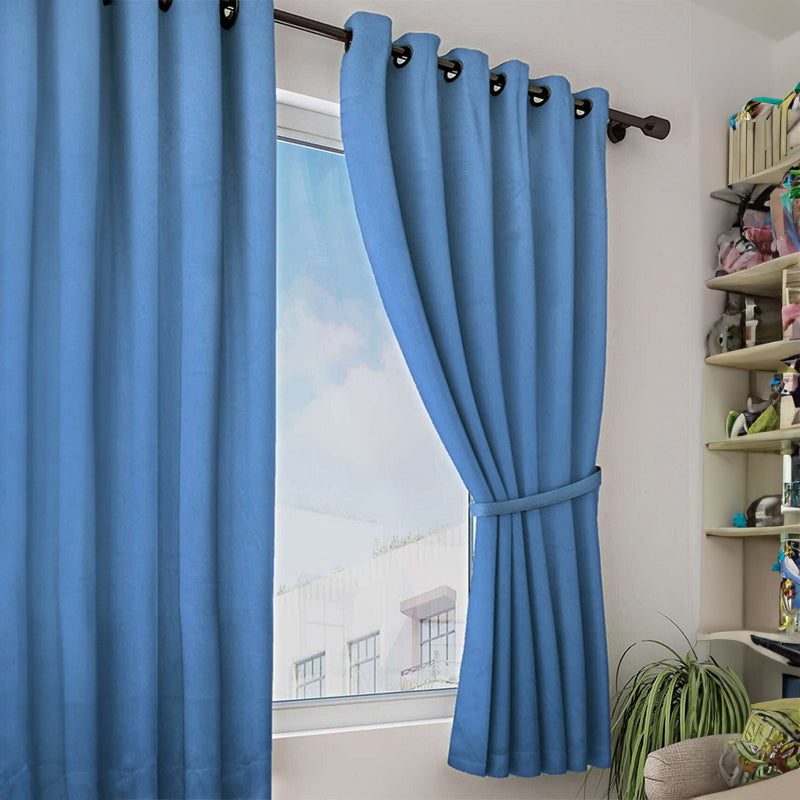 Buy Nigel Blackout Curtain - Blue Curtains from Vaaree