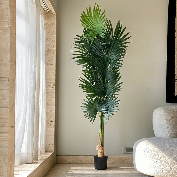 Faux Fan Palm Tree - 6.5 Feet