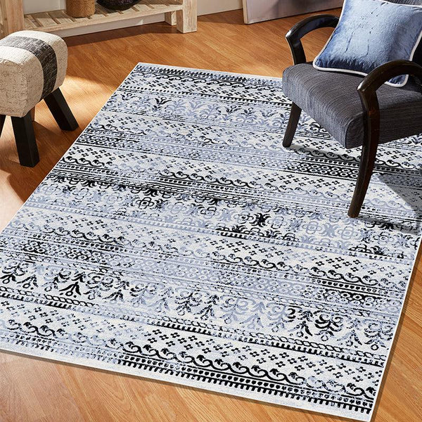 Buy Karta Anti Skid Rug - Grey & Black Rugs from Vaaree