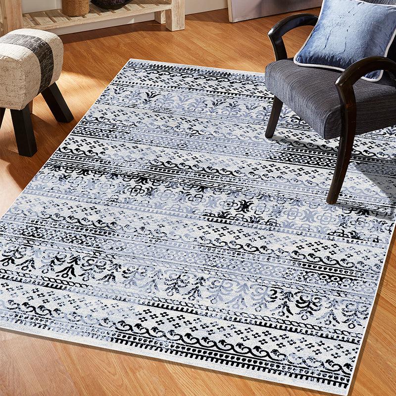 Buy Karta Anti Skid Rug - Grey & Black Rugs from Vaaree