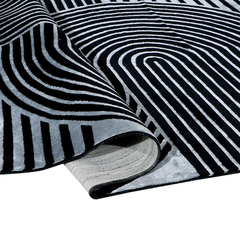 Buy Icaria Anti Skid Rug - Grey & Black Rugs from Vaaree