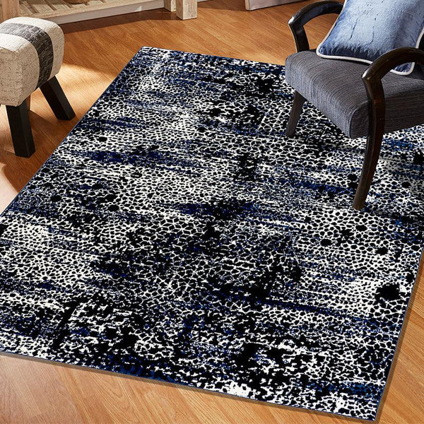 Buy Rieva Anti Skid Rug - Black & Blue Rugs from Vaaree