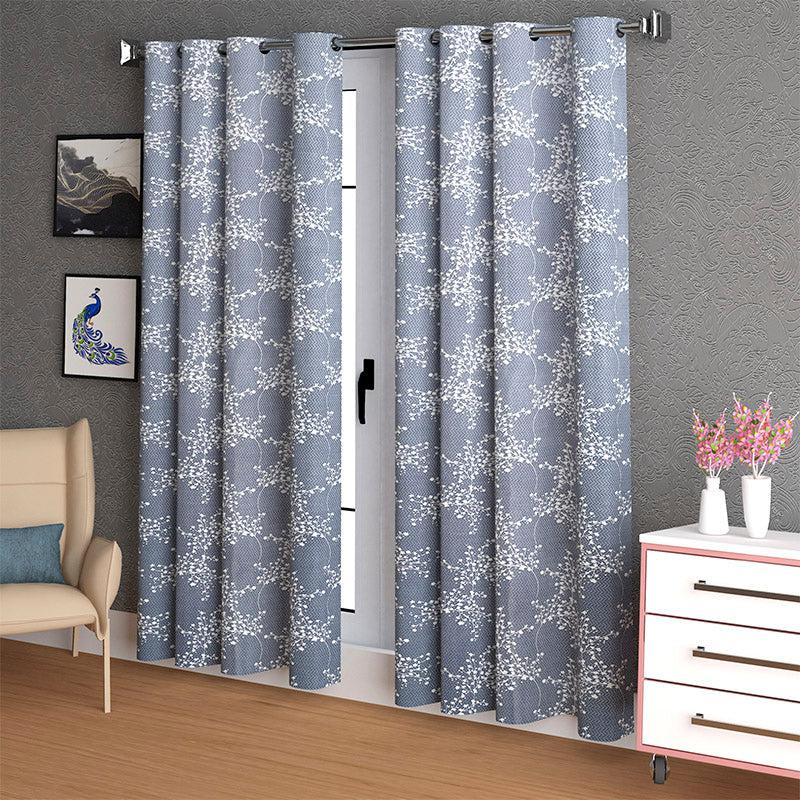 Buy Madha Floral Semi Sheer Curtain - Set Of Two Curtains from Vaaree