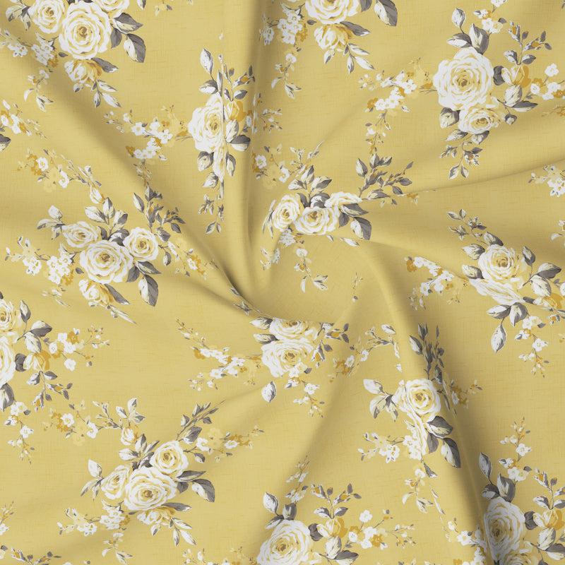 Buy Rafaza Floral Bedsheet - Yellow Bedsheets from Vaaree