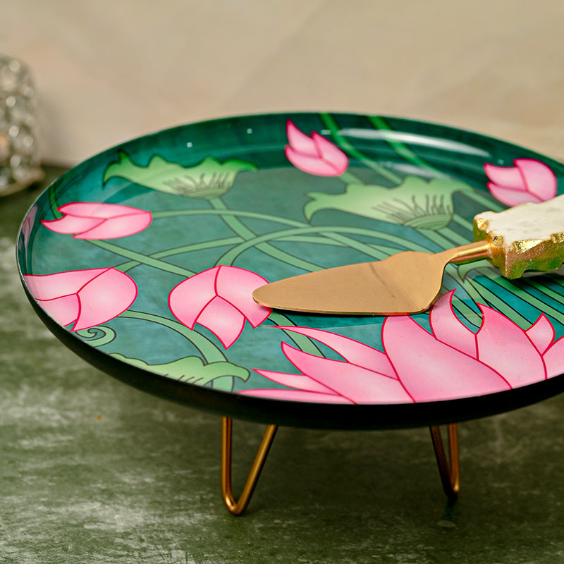 Cake Stand - Lotus Scape Metal Cake Stand