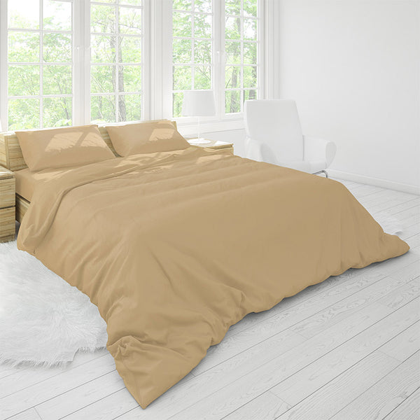 Buy Solid Comfort Percale Solid Bedsheet - Beige Bedsheets from Vaaree