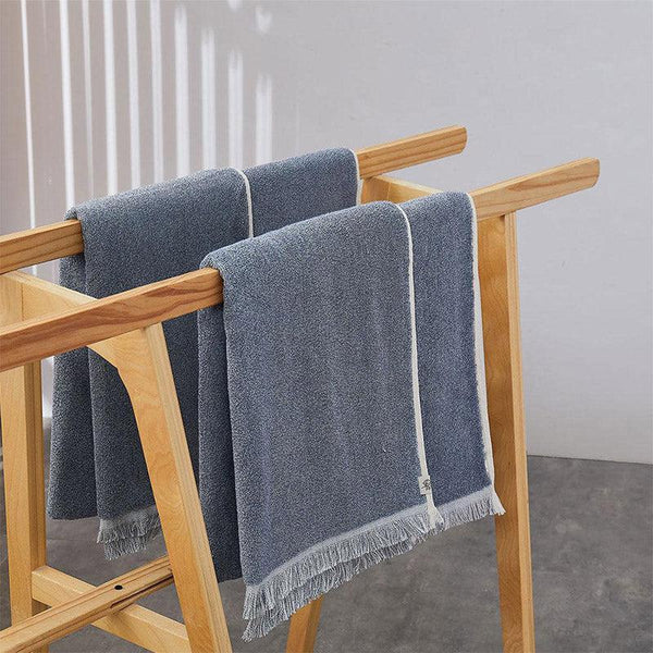 Buy Melange Terry Cotton Bath Towel - Indigo Bath Towels from Vaaree