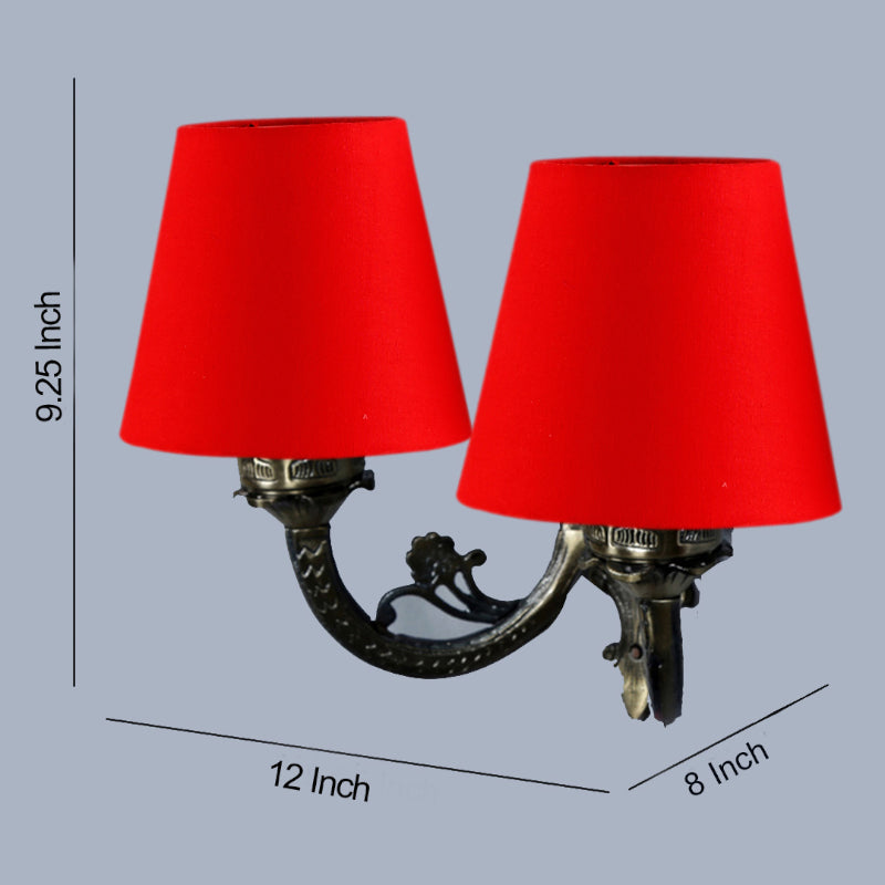 Wall Lamp - Vintage Conical Duo Wall Lamp - Red