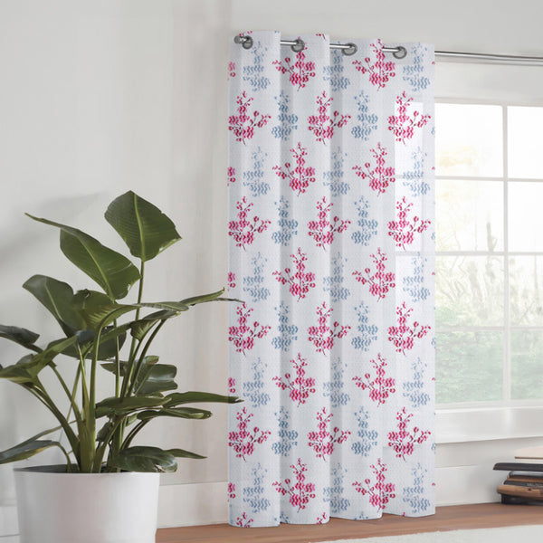 Curtains - Joda Floral Sheer Curtain - Maroon