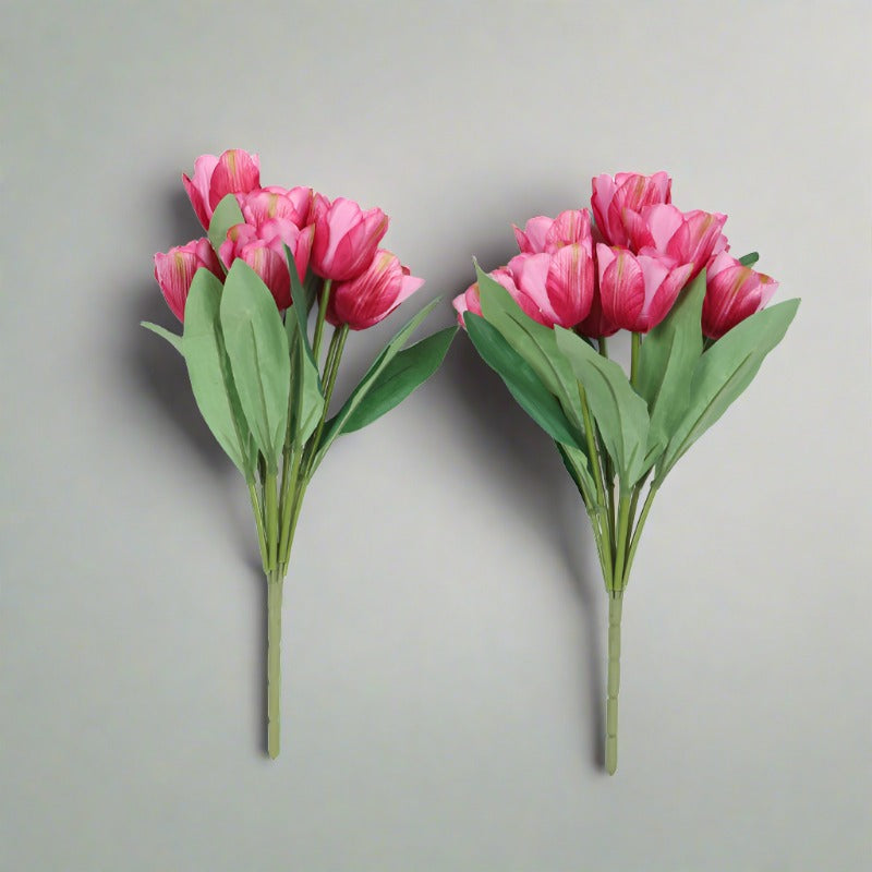 Buy Faux Wild Tulip Bunch (Dark Pink) - Set Of Three Artificial Flowers from Vaaree