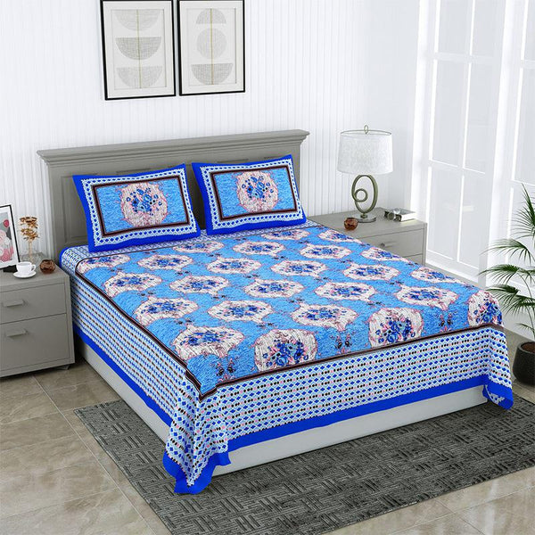 Buy Nima Ethnic Bedsheet - Blue Bedsheets from Vaaree