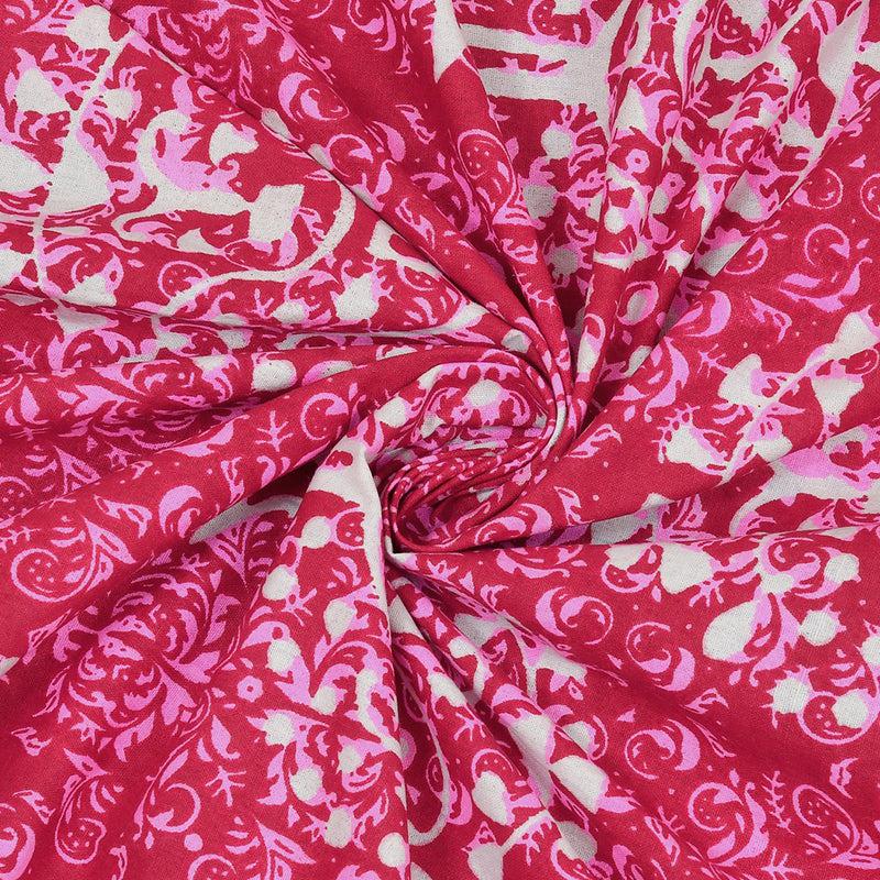 Buy Vaasa Ethnic Bedsheet - Dark Pink Bedsheets from Vaaree