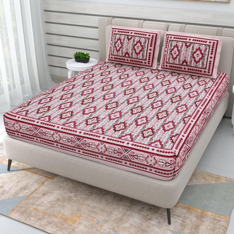 Buy Mirani Ethnic Bedsheet - Red Bedsheets from Vaaree