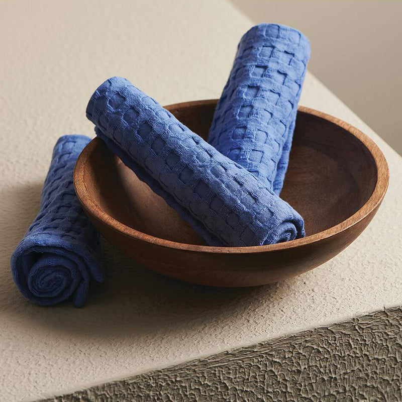 Buy Alyssa Pebble Textured Waffle Towel Combo (Cobalt) - Four Piece Set Towel Sets from Vaaree