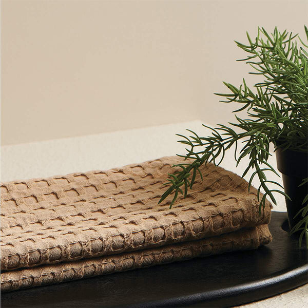 Buy Alyssa Pebble Textured Waffle Towel Combo (Sand) - Four Piece Set Towel Sets from Vaaree