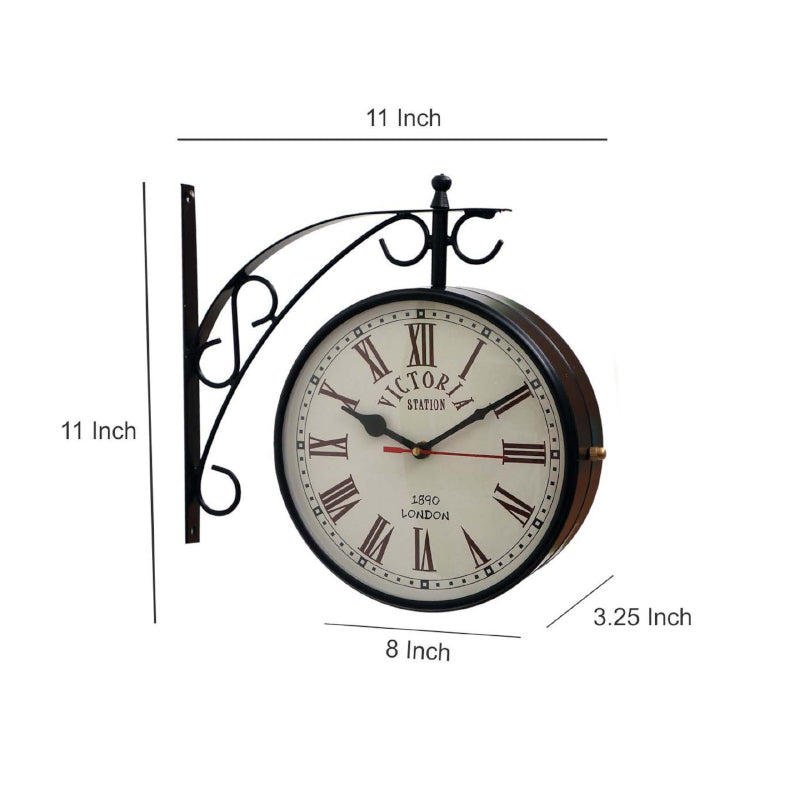 Buy Dolva Double Sided Roman Numeral Station Clock - Black Wall Clock from Vaaree