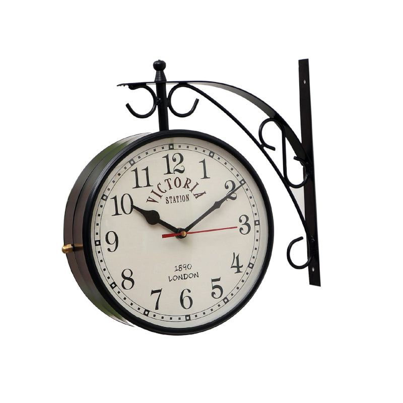 Buy Dolva Double Sided Station Clock - Black Wall Clock from Vaaree