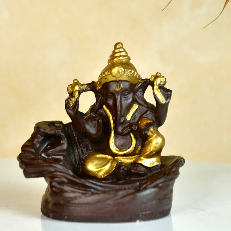 Buy Golden Ganapati Smoke Fountain Showpiece from Vaaree