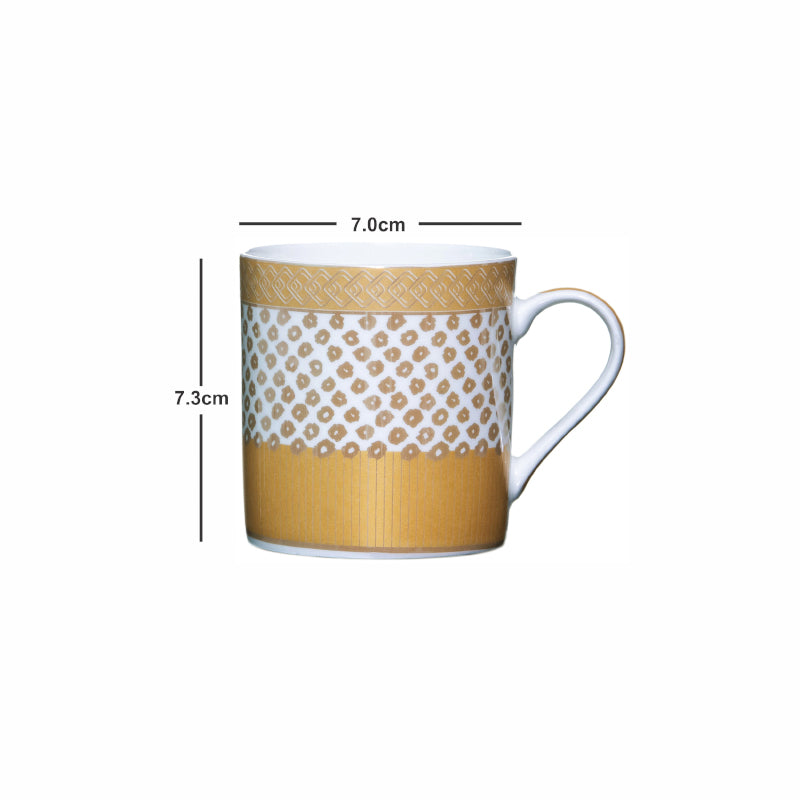 Buy Giselle Charm Mug Gold & Yellow (210 ML) - Set Of Six Mug & Tea Cup from Vaaree