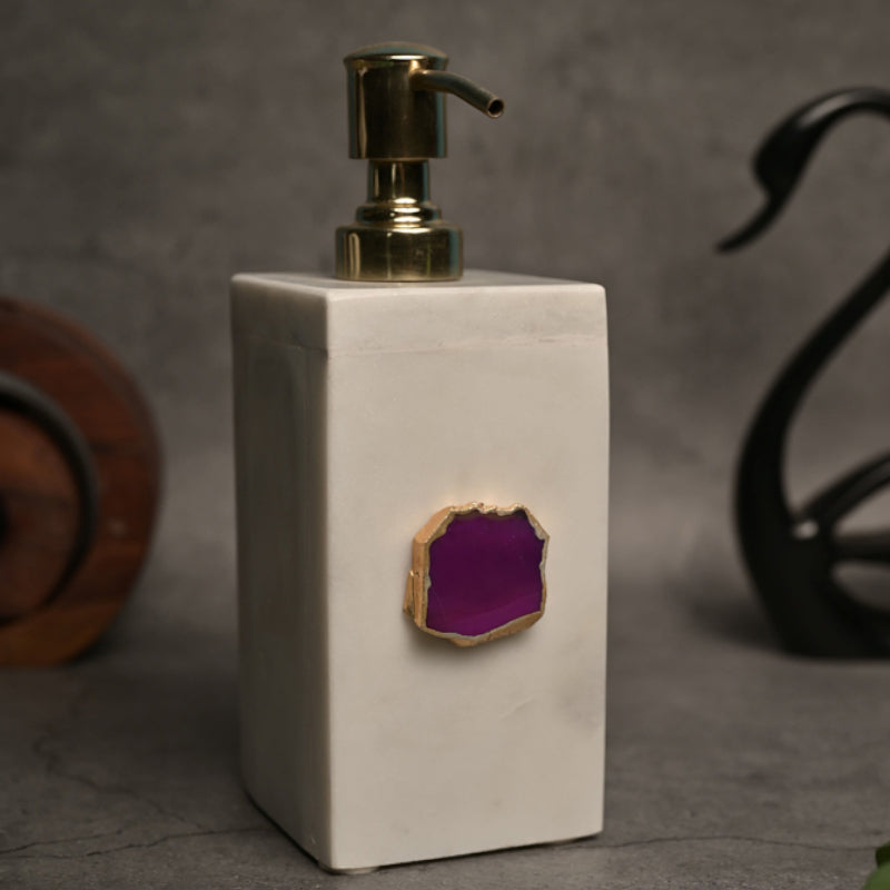 Buy Kade Handcrafted Agate & Marble Soap Dispenser - Pink Accessories & Sets from Vaaree