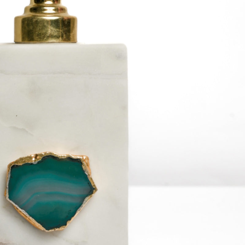 Buy Kade Handcrafted Agate & Marble Soap Dispenser - Turquoise Accessories & Sets from Vaaree