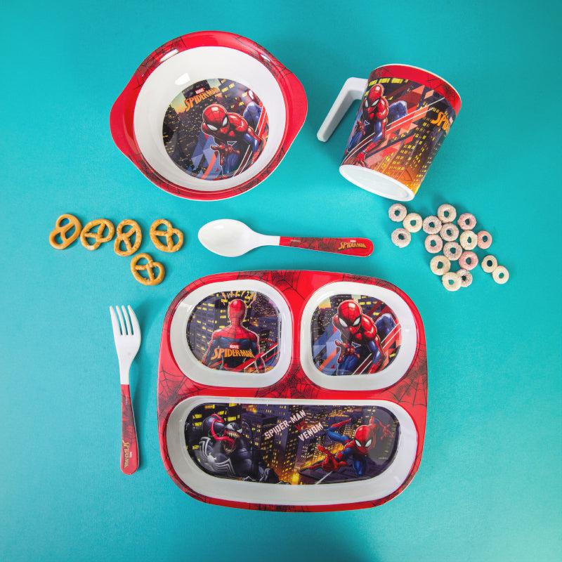 Buy Spiderman Call Kids Dining Set - Five Piece Set Kids Dinner Set from Vaaree