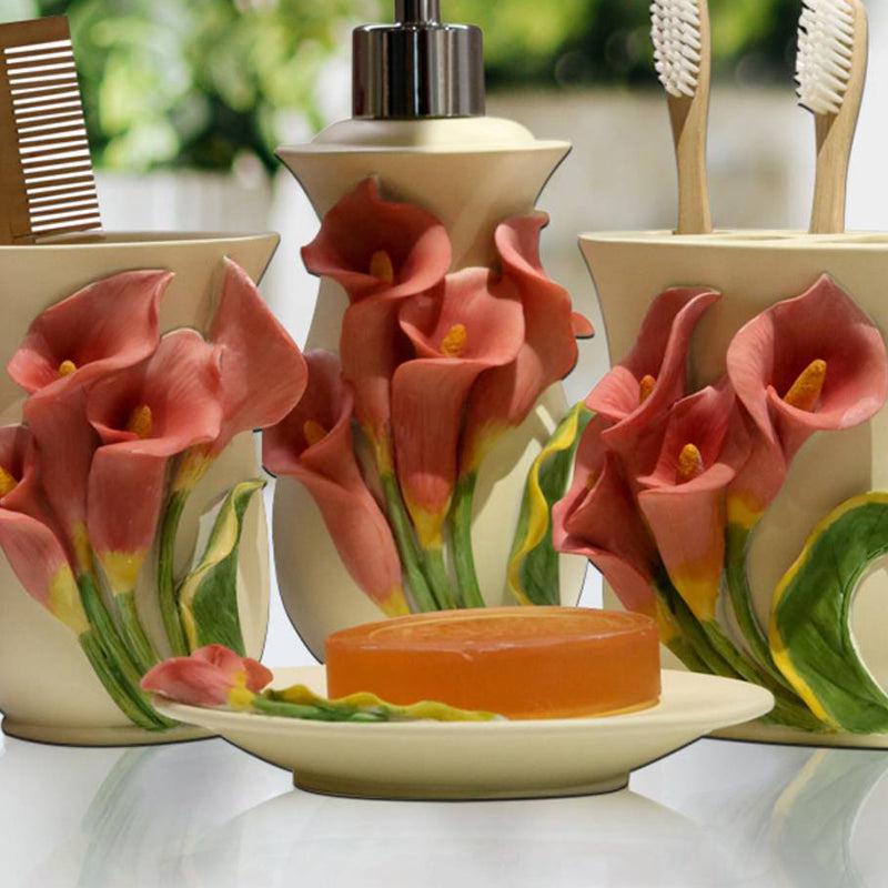 Buy Orchid Florae Bathroom Set Accessories & Sets from Vaaree