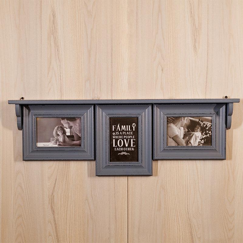 Buy Memoria Photo Frame With Wall Shelf - Grey Photo Frames from Vaaree