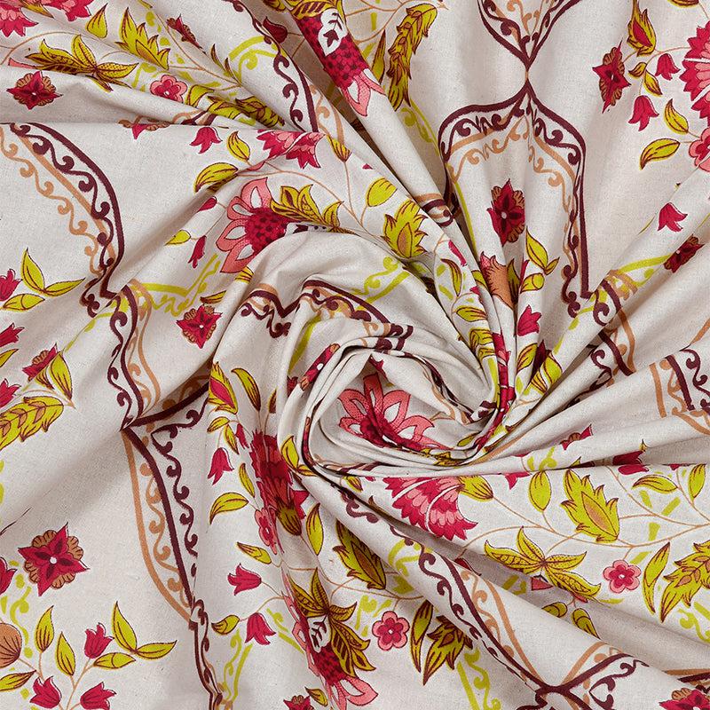 Buy Joyce Floral Bedsheet - Pink & Yellow Bedsheets from Vaaree